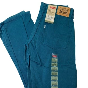 NWT Levi's 513 Slim Straight 18 Regular 29x29 Blue Green Corduroy Denim Jeans - Picture 1 of 11