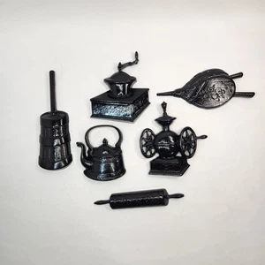 Vintage Küster Küche Wand Guss schwarz Metall Landhaus Landhaus 6er Set von 1966 - Bild 1 von 17