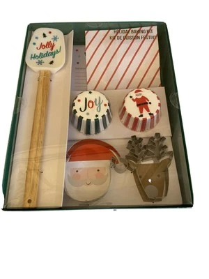 Meri Meri Holiday Baking Kit With Spatula Cookie Cutters Cupcake Cases Treat Bag - Image 1 of 4