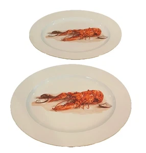 JKW Kuba Bavaria Porcelain Set Of 2 Lobster Plates China Entertaining  15” X 9” - Picture 1 of 19