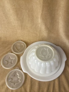 Vintage Tupperware Sheer anni '60 Jel-N-Serve Jell-o Stampo Set Base Coperchio Cuore - Foto 1 di 6