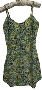 Express Kleid 9/10 grün Paisley seidig Mini Strampler Fee Grunge Vintage Y2K Coquette - Bild 1 von 7