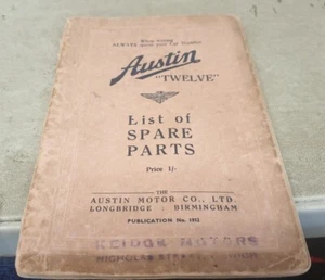 1940 AUSTIN TWELVE 12 Factory Parts Book RARE  - Picture 1 of 3
