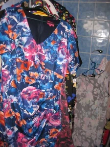 gemma collins Blue Floral Sleeveless Dress uk 20 ref s7 - Picture 1 of 3
