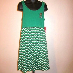 Marshall University Knit Dress Girls Sz L 10 12 Green Jumper Marco Bison New - Picture 1 of 9