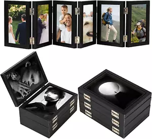 6-folding Hinged Picture Frames, 4x6 Inch High Definition Natural 4*6inch black - Picture 1 of 7