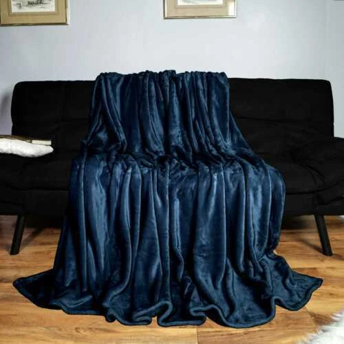 Manta de lana reversible cálida de lujo grandes tiros para sofá cama tamaño queen king  Foto 1 de 2