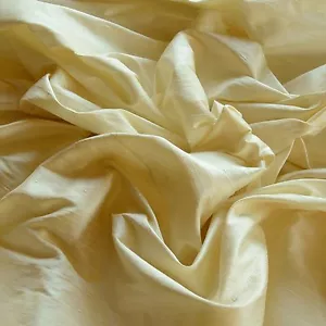 Iridescent Cream Dupioni Silk, 100% Silk Fabric, 54" Wide, By The Yard (S-155) - Picture 1 of 4