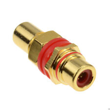 Phono RCA Panel Mount Socket Through Adapter Red Audio Gold