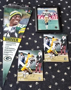 Lot of (3) Donald Driver Signed Photos and Pennant - Green Bay Packers - Picture 1 of 6
