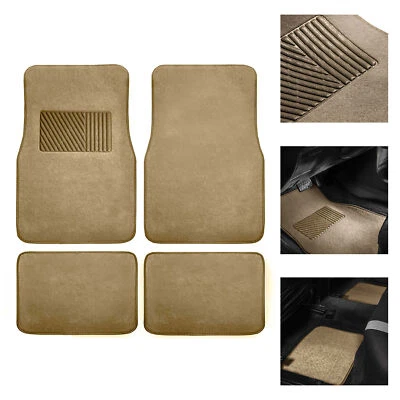 FH Group Universal Fit 4pcs Carpet Car Floor Mats For Auto SUV Truck - Beige - Image 1 of 4