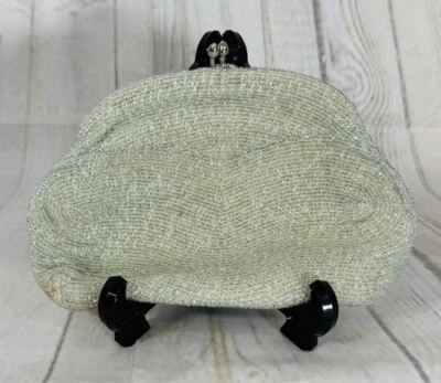 Vintage Hand Made Micro Beaded Kiss Lock Coin Purse Made In Belgium - Image 1 of 4