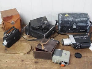 4 Vintage Super 8 Cameras Kodak Cine Magazine Sankyo Nikon Super Zoom Eumig Film - Picture 1 of 9