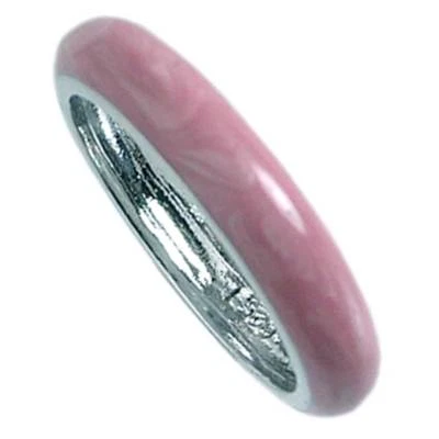 *MAUVE ROSE PINK*__ PEARLIZED ENAMEL BAND RING_SZ-10___925 STERLING SILVER_NF - Image 1 of 4