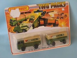 Lesney Matchbox Two Pack TP-15 Mercedes Truck and Trailer Olive Green Army - Picture 1 of 2