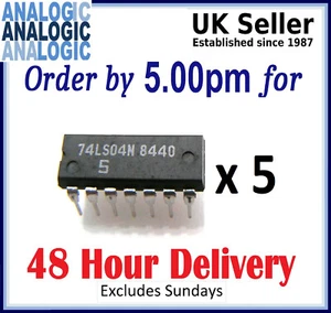 Circuito integrato DIP 16 pin 74LS04N nuovo - confezione da 5 - Foto 1 di 1