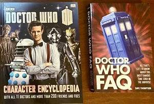 2 Doctor Who Resource Books: Character Encyclopedia & Dr Who FAQ, VG+ condition - Imagen 1 de 24