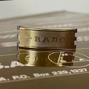 Rado yellow NOS clasp NSA Swiss ribbon link 5-row vintage ladies watch bracelet - Picture 1 of 7
