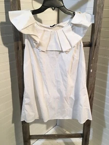 Ann Taylor White Womens Blouse White S Cotton Sleeveless 291 - Bild 1 von 12