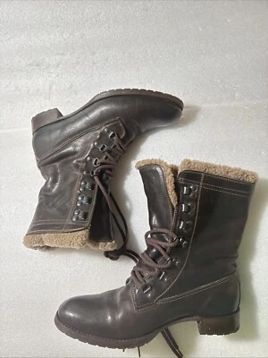 NDC N.D.C WHITESTAR R' CUSNA BOTÍN CUERO MARRÓN BOTAS DE COMBATE UE 38 US 8 Sherpa Foto 1 de 4