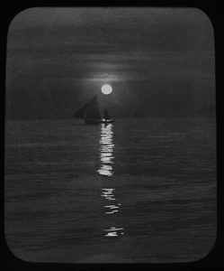 Diapositiva Magic Lantern CRUZANDO LA RAYA PLATEADA C1890 FOTO ENVÍO POR LA NOCHE - Imagen 1 de 3