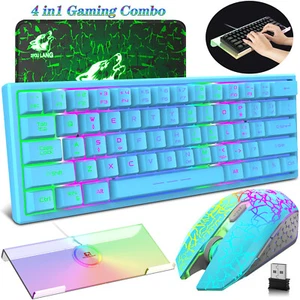 60% Wireless Gaming Tastatur Maus und Halter Combo RGB Hintergrundbeleuchtung für PC PS4 Xbox - Bild 1 von 23