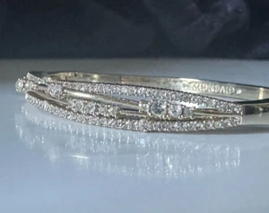 GORGEOUS Givenchy Designer Crystal Rhinestone Bangle Bracelet!! 2.25" Diameter - Picture 1 of 11