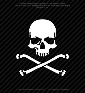 Skull and Crossbones Jolly Roger Vinyl Decal Sticker Pirate Warning Yeti iPad - Picture 1 of 27