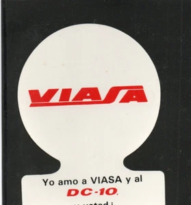 Vintage Airline Luggage label Sticker DC-10 McDonnell Douglas VIASA - Picture 1 of 2