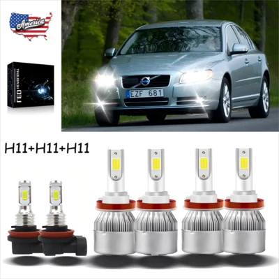 For Volvo S80 2011-2014 LED Headlight High/Low+ Fog Light Bulbs 6x H11X6 6000K A - Image 1 of 4