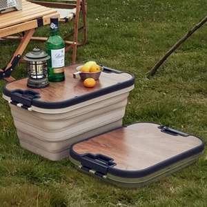 Large Capacity Folding Camping Picnic Tub Multi Purpose Basket with Table Set AU - Picture 1 of 11