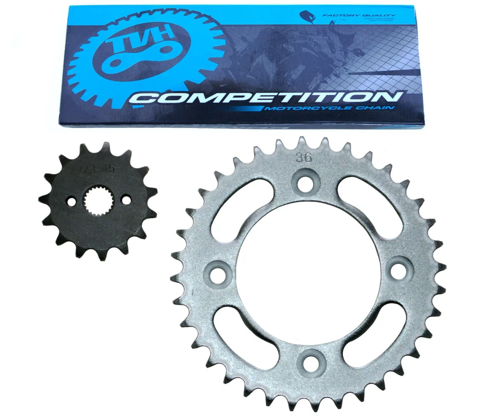 Chain & sprocket kit to fit Honda CRF70F (2004-2012) with TVH h/duty black chain - Image 1 of 1