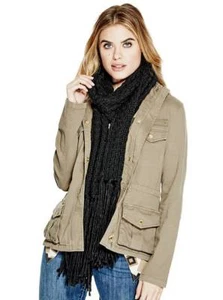 NWT GUESS 'Cady' Black Knit Scarf with/Fringe Ends, Measures 84" Length - Picture 1 of 1