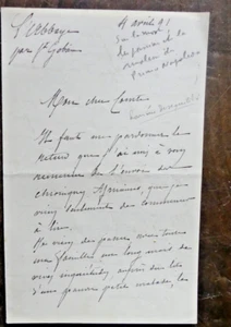 1891 lettre dite d'un" ami intime du prince napoleon "par un déséquilibré !! - Bild 1 von 3