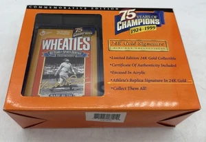 Babe Ruth Wheaties 75th Collectibles Mini Cereal Box 24K Gold Signature In Case - Picture 1 of 3