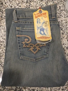 Vintage USA Lucky Sweet N Low Slimfit With Flare Women Blue Denim Jeans Size 10 - Picture 1 of 16
