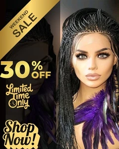 🔥 20% OFF! Handmade Full Lace Wig - Yassine Style, Micro Braids, Lightweight, L - Picture 1 of 19
