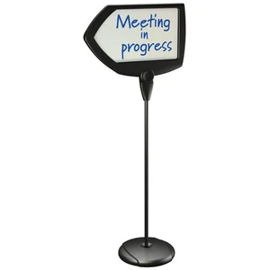 MasterVision Arrow Easy-Clean Dry-Erase Sign Stand, 17" x 25", Silver/Black - Picture 1 of 7