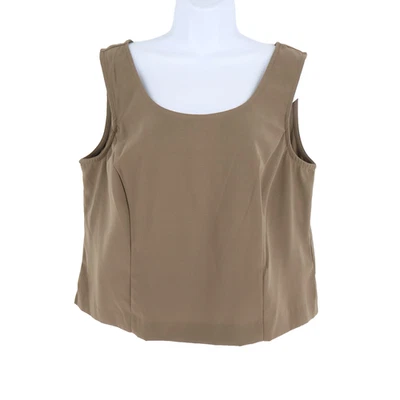 Blusa corta Miss Dorby sin mangas para mujer talla 14 marrón/verde 100 % poliéster Foto 1 de 4