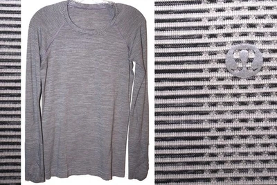 Top Lululemon Manga Larga Swiftly Tech Talla 6 Mujer Gris Negro Rayas Tempo Foto 1 de 4