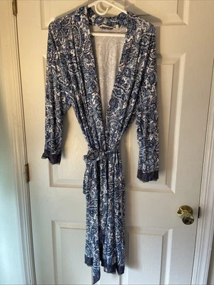 Plumero de cachemira Soft Surroundings para mujer pequeño azul con cinturón con bolsillos Foto 1 de 4