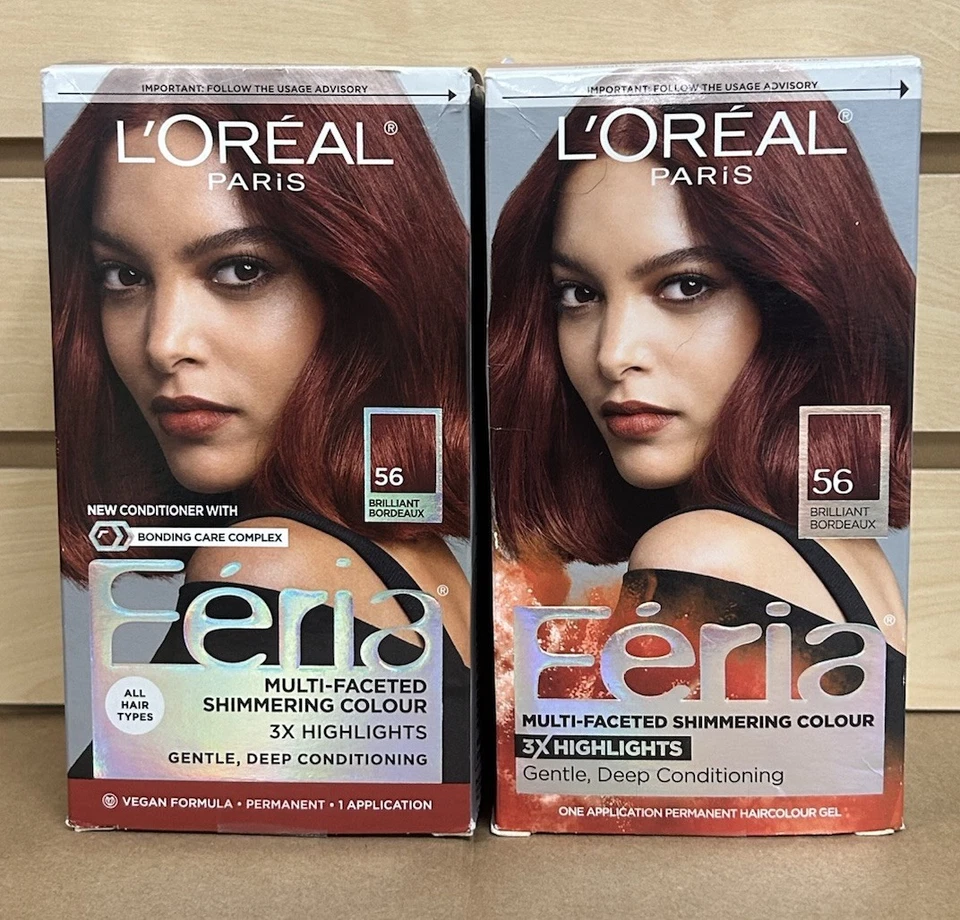 Loreal Feria Multi Faceted Shimmering Haircolor 56 Brilliant Bordeaux Auburn Brown - 1 EA