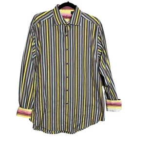 Robert Graham Hemd Herren Large Gestreift Langarm Button Down Bestickt - Bild 1 von 12
