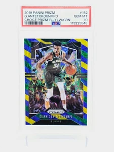 Panini Prizm Giannis Antetokounmpo 2019 azul amarillo verde #152 🔥 PSA 10 - Imagen 1 de 2