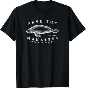 Camiseta con capucha Save The Manatee Crystal River FL Vinatage Sea Cow - Imagen 1 de 10