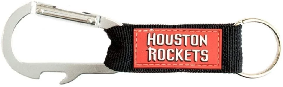 Houston Rockets Premium Carabiner Clip Bottle Opener Keychain Combo Basketball - Image 1 of 1