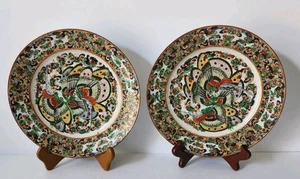 Antiguo juego de platos de cena chinos familiares rosas mil mariposas vintage 2A - Imagen 1 de 10