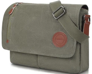 Vintage Canvas Satchel Messenger Bag for Men Women Small Crossbody Bag Travel... - Picture 1 of 7