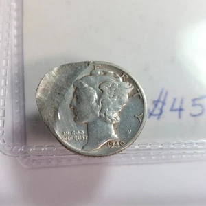 1940 Mercury Dime 90% Silver Mistrike Error -0709-1 - Picture 1 of 3