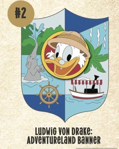 *PREVENDITA* DLR 2025 Niftie Fifties Ludwig Adventureland Banner Spilla LE 500 - Foto 1 di 1